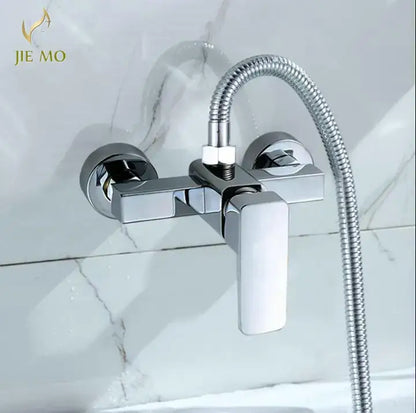 Modern chrome single handle shower mixer with hand shower bathroom