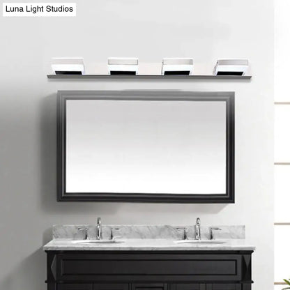 Modern chrome square acrylic vanity light bathroom fixture height