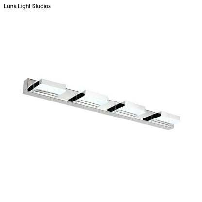 Modern chrome square acrylic vanity light bathroom fixture height