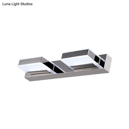Modern chrome square acrylic vanity light bathroom fixture height