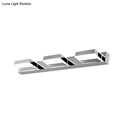 Modern chrome square acrylic vanity light bathroom fixture height