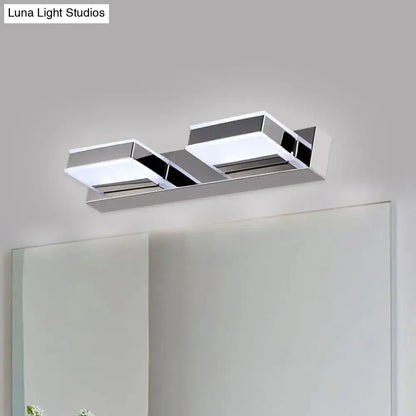 Modern chrome square acrylic vanity light bathroom fixture height