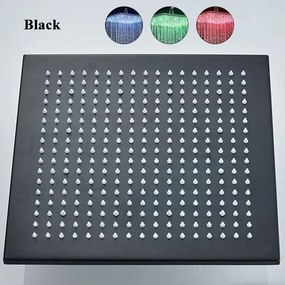 Modern chrome square led rain shower head bathroom fixture
