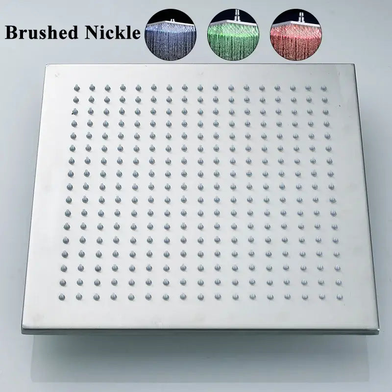 Modern chrome square led rain shower head bathroom fixture