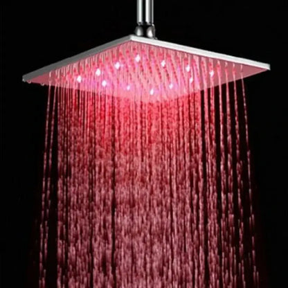 Modern chrome square led rain shower head bathroom fixture