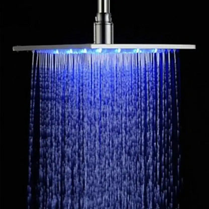Modern chrome square led rain shower head bathroom fixture