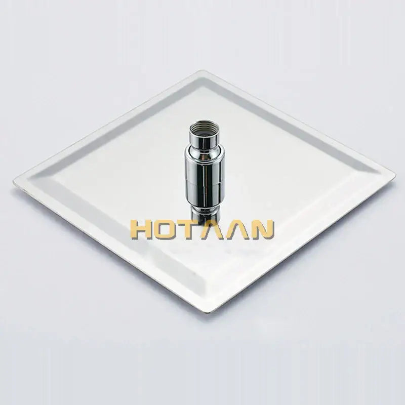 Modern chrome square rain shower head with arm for bathroom