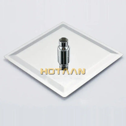 Modern chrome square rain shower head with arm for bathroom