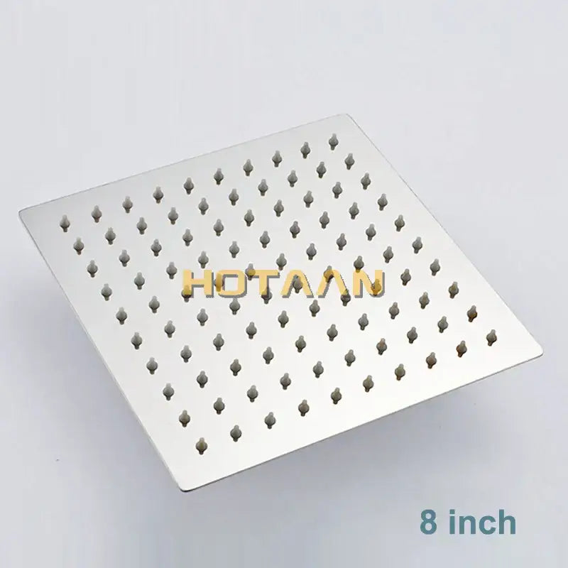 Modern chrome square rain shower head with arm for bathroom