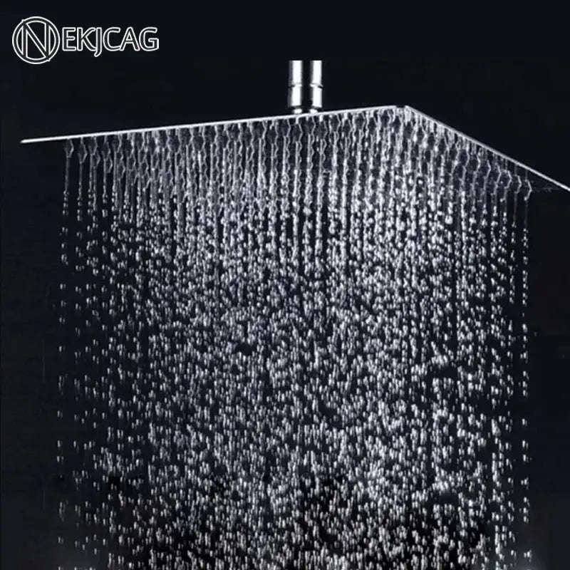 Modern chrome square rainfall shower head bathroom fixture