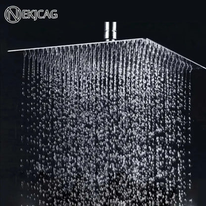 Modern chrome square rainfall shower head bathroom fixture