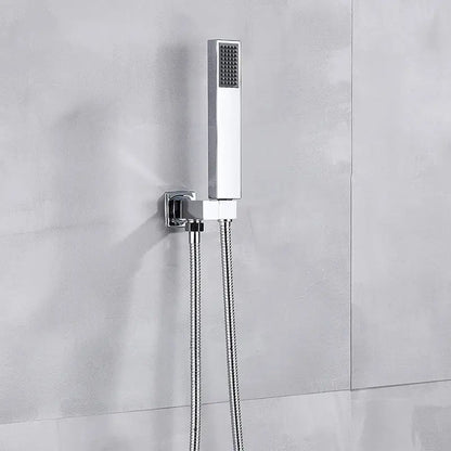 Modern chrome square shower faucet set bathroom rain showerhead