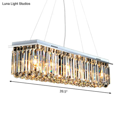 Modern chrome stainless steel crystal chandelier dining room ceiling light