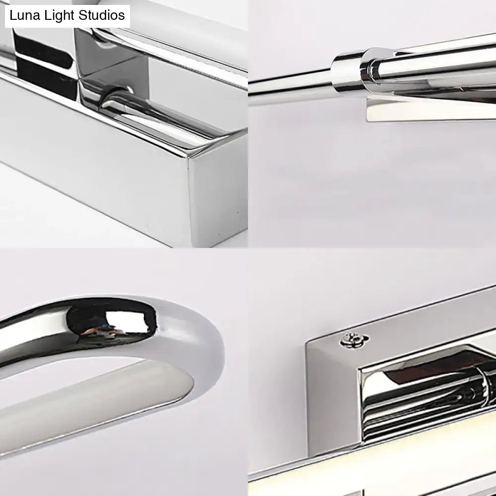 Modern chrome stainless steel led wall lamp bathroom vanity light