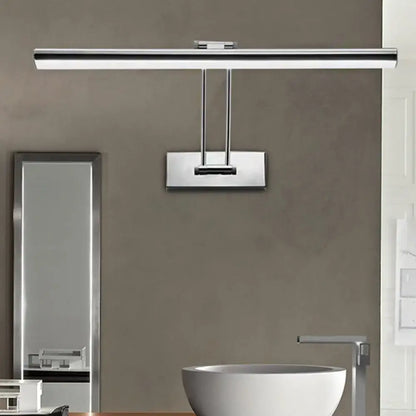 Modern chrome stainless steel linear led vanity fixture bathroom light