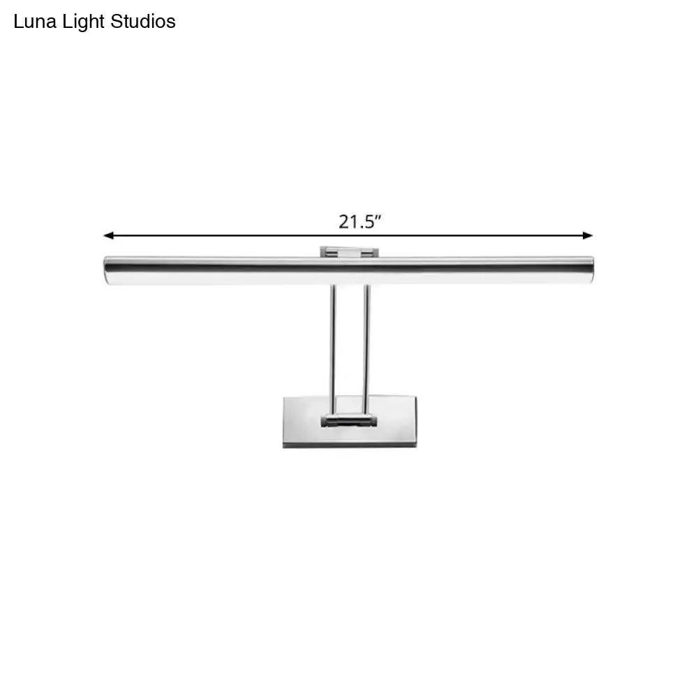 Modern chrome stainless steel linear led vanity fixture bathroom light