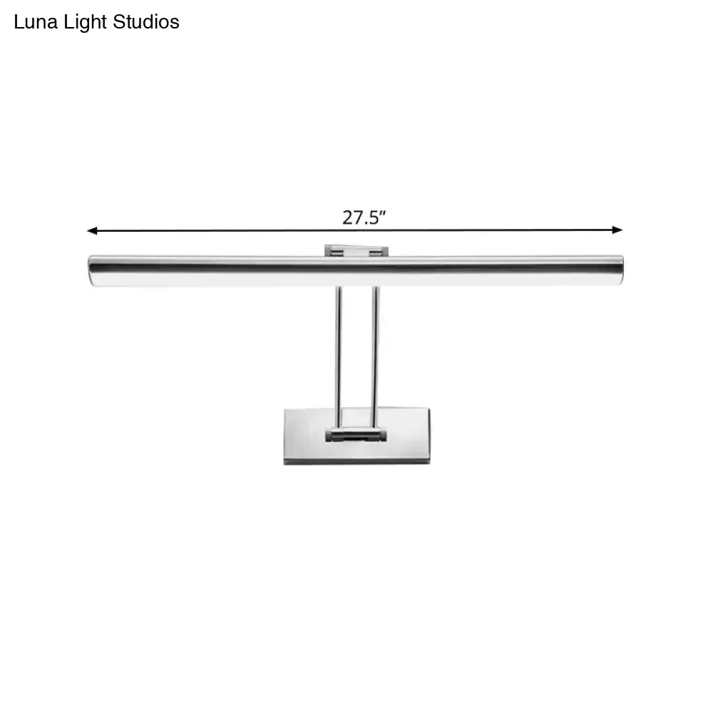 Modern chrome stainless steel linear led vanity fixture bathroom light