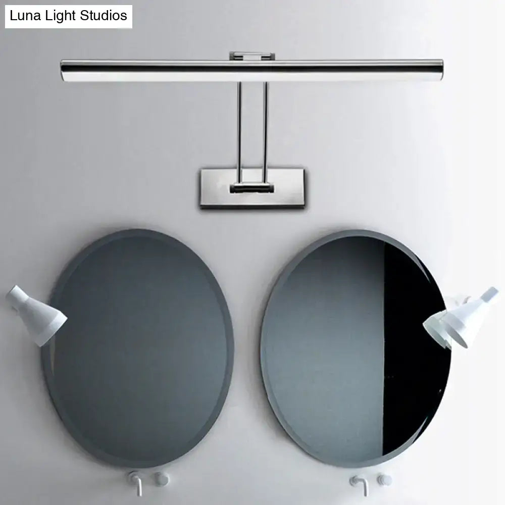Modern chrome stainless steel linear led vanity fixture bathroom light