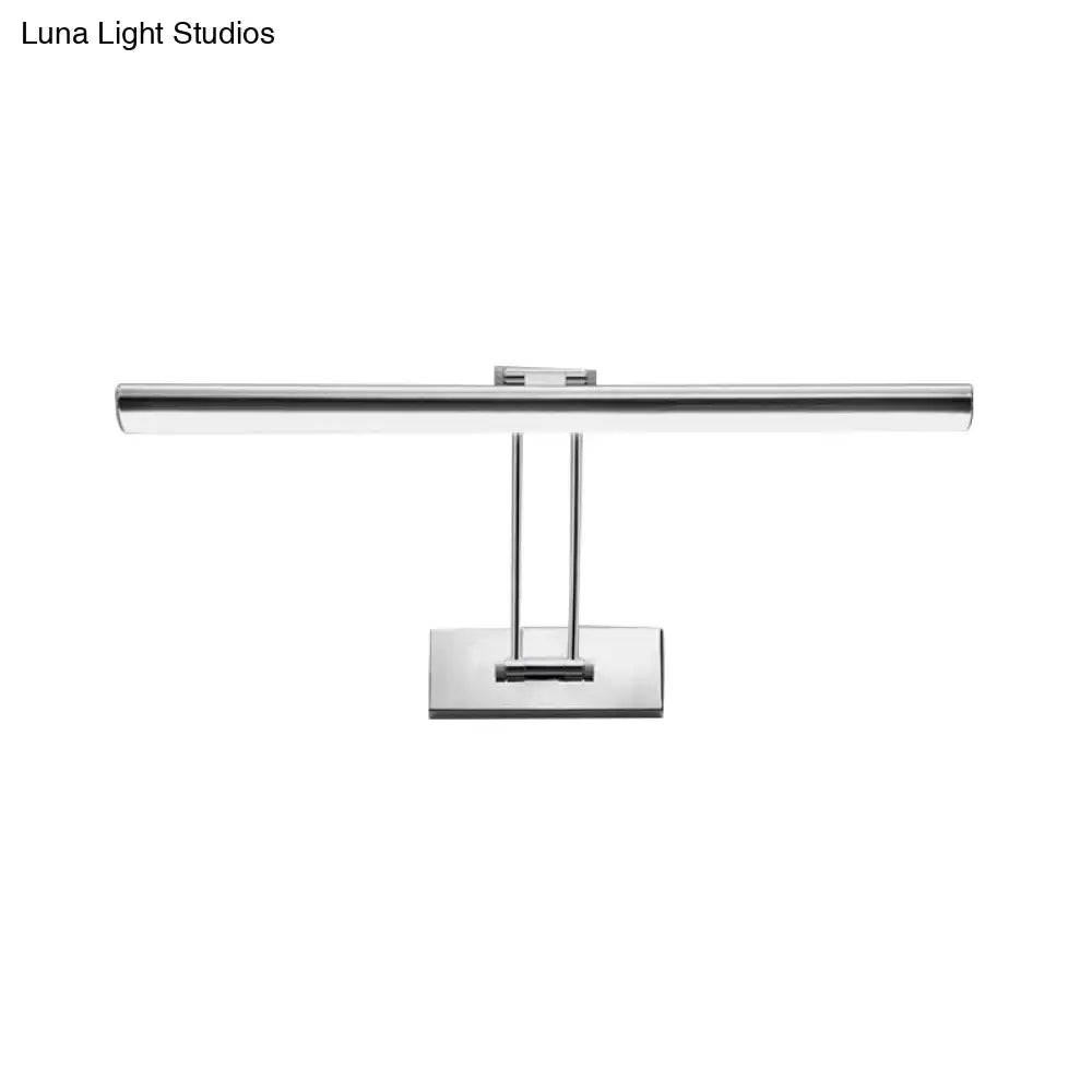 Modern chrome stainless steel linear led vanity fixture bathroom light