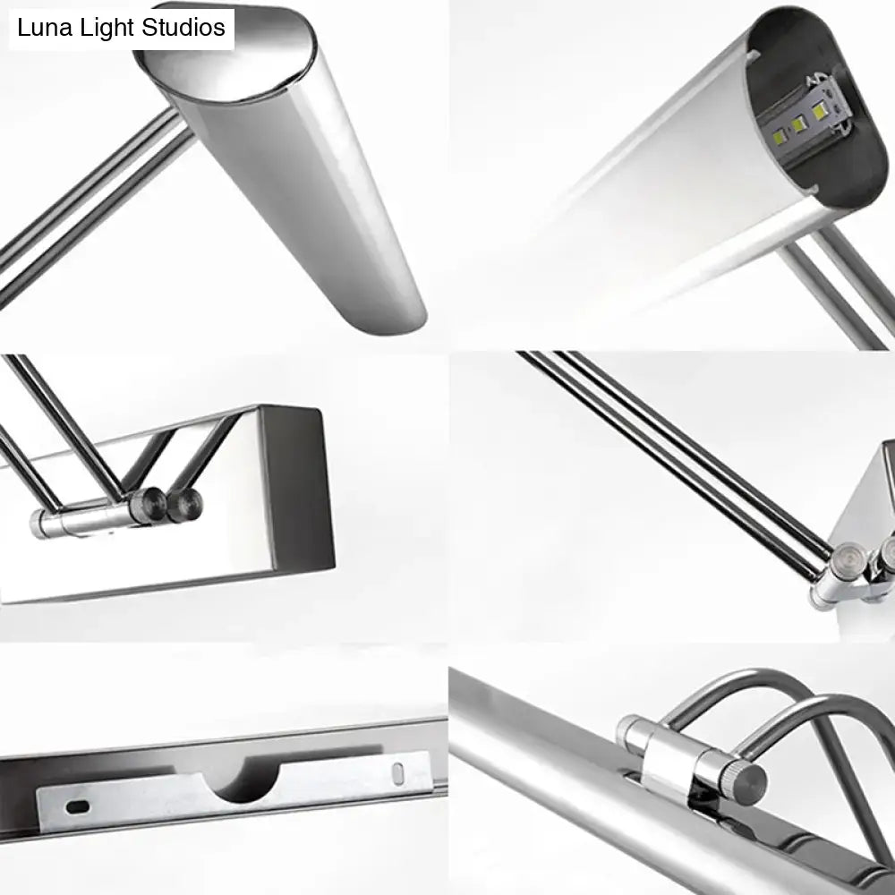 Modern chrome stainless steel linear led vanity fixture bathroom light