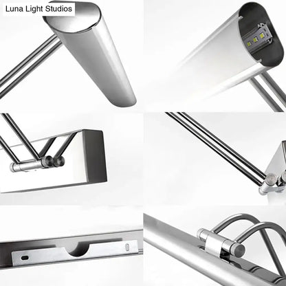 Modern chrome stainless steel linear led vanity fixture bathroom light