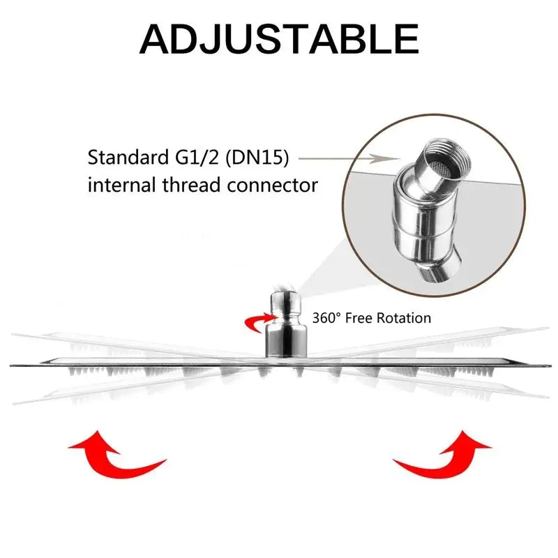 Modern chrome stainless steel rainfall shower head bathroom fixture