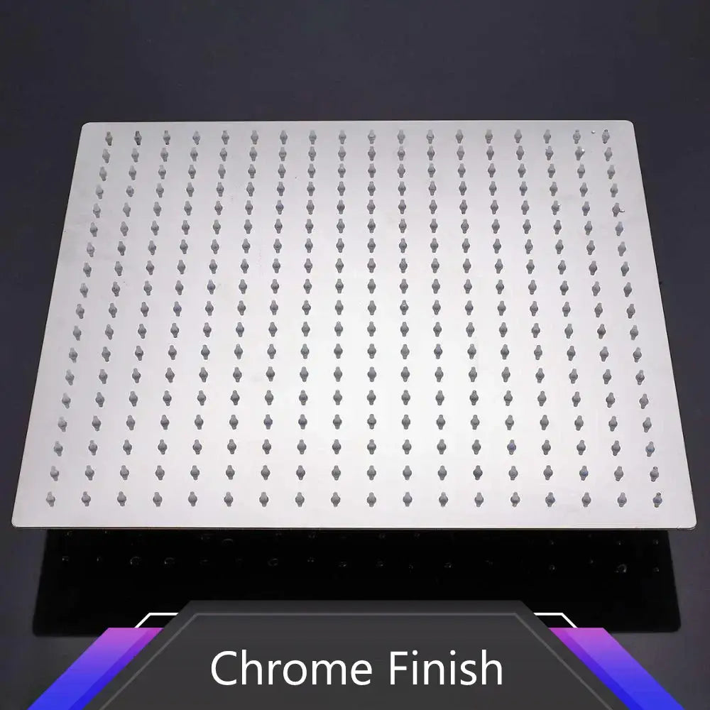 Modern chrome stainless steel rainfall shower head bathroom fixture
