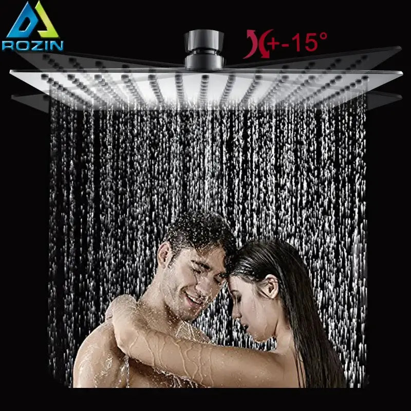 Modern chrome stainless steel rainfall shower head bathroom fixture