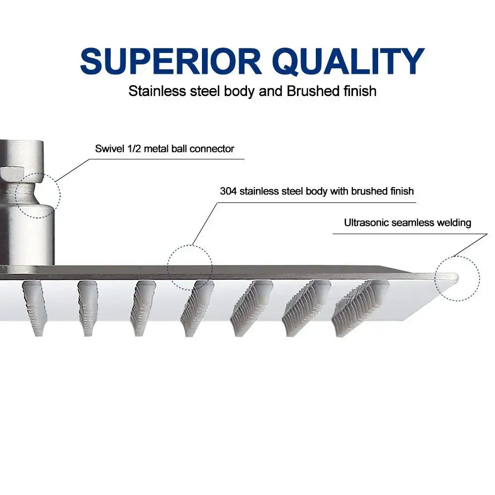 Modern chrome stainless steel rainfall shower head bathroom fixture