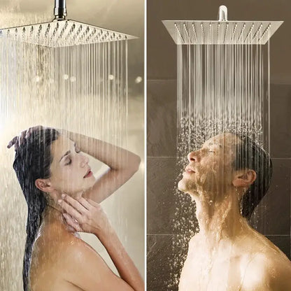 Modern chrome stainless steel rainfall shower head bathroom fixture