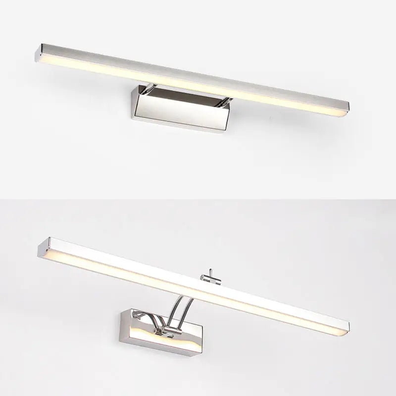 Modern chrome stainless steel stick led vanity light fixture bathroom