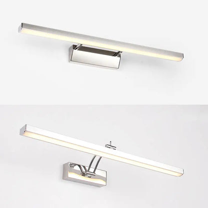 Modern chrome stainless steel stick led vanity light fixture bathroom