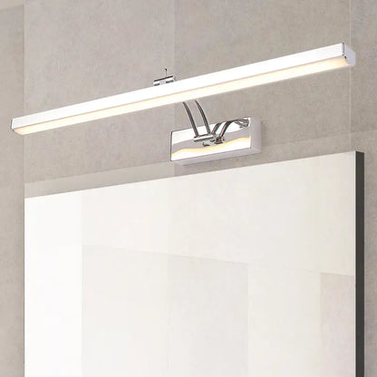Modern chrome stainless steel stick led vanity light fixture bathroom