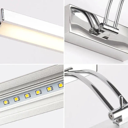Modern chrome stainless steel stick led vanity light fixture bathroom