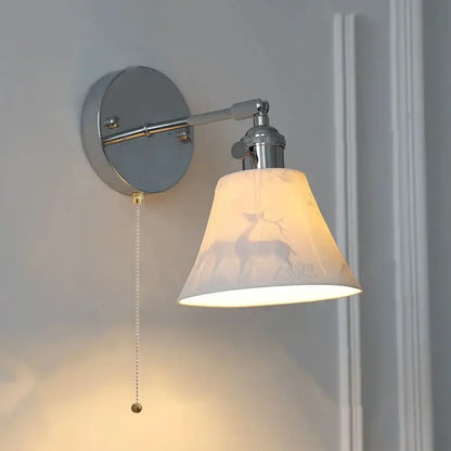 Modern chrome sunrise iron ceramic led wall lights bedroom sconce