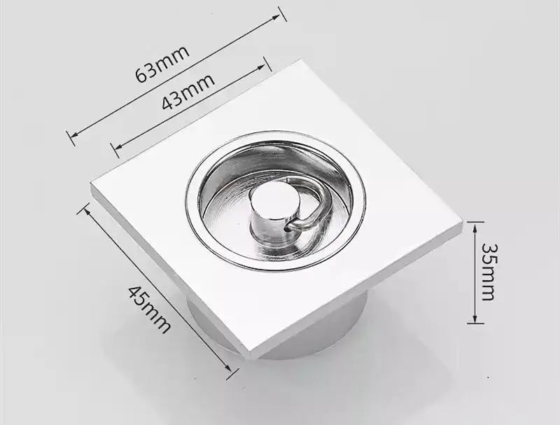 Modern chrome swimming pool fishbowl drain bathroom floor cover
