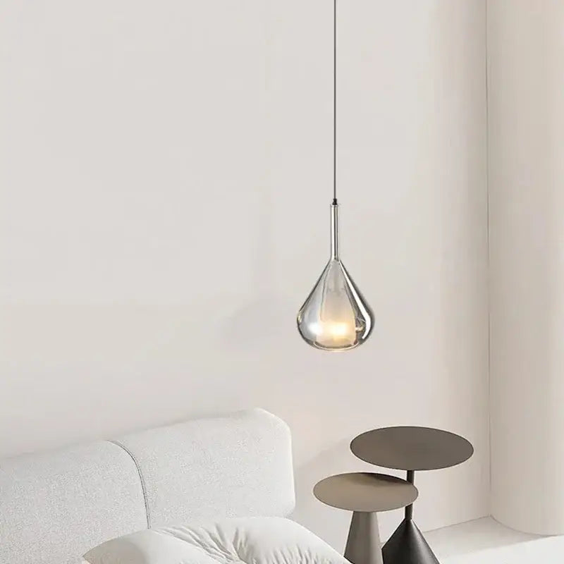 Modern chrome teardrop chandelier pendant lights for dining room