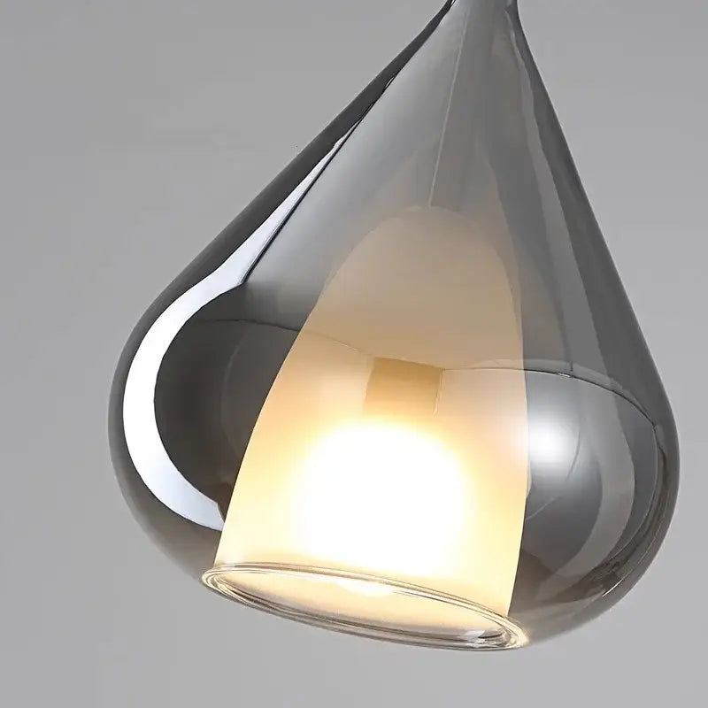 Modern chrome teardrop chandelier pendant lights for dining room