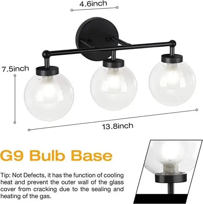 Modern chrome three light iron wall lamps bathroom vanity fixture