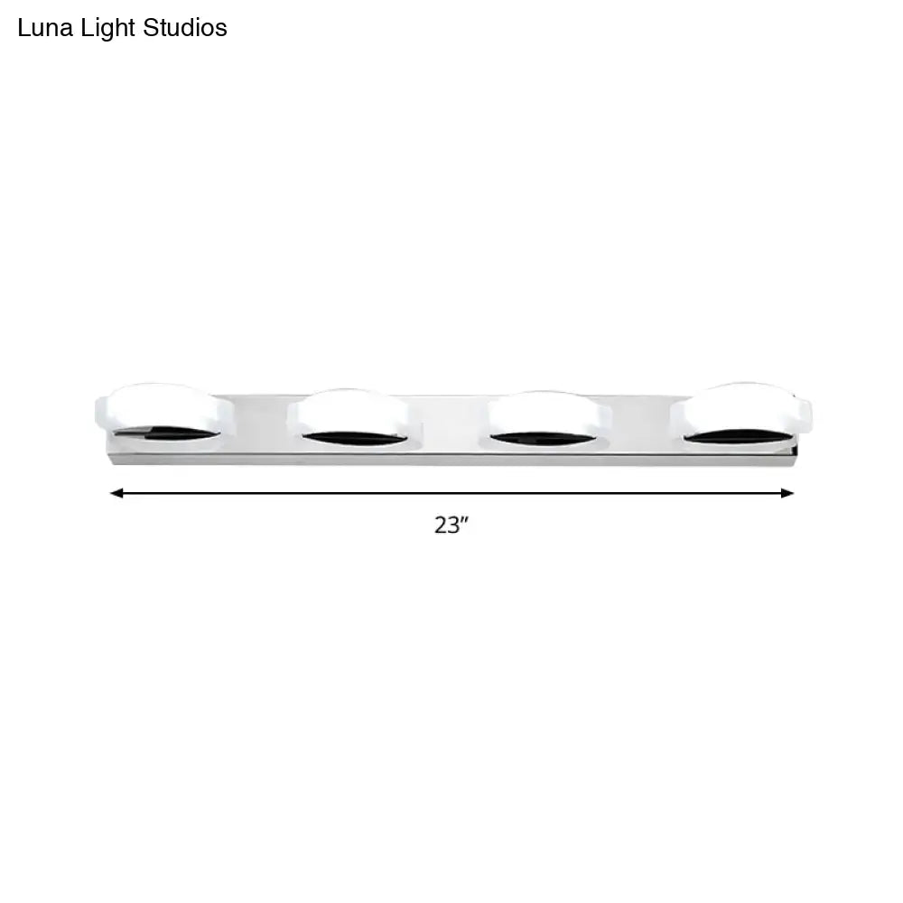 Modern chrome three light vanity mirror light bathroom warm color