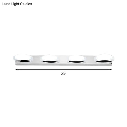 Modern chrome three light vanity mirror light bathroom warm color