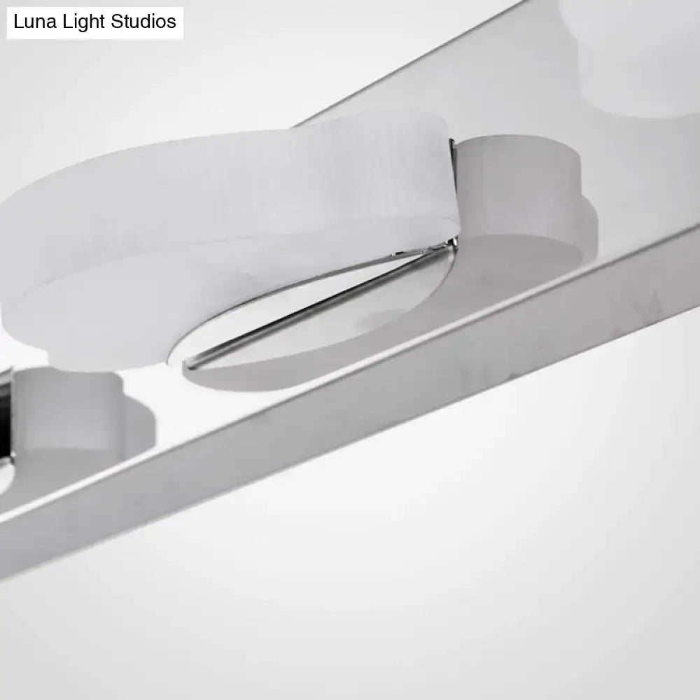 Modern chrome three light vanity mirror light bathroom warm color