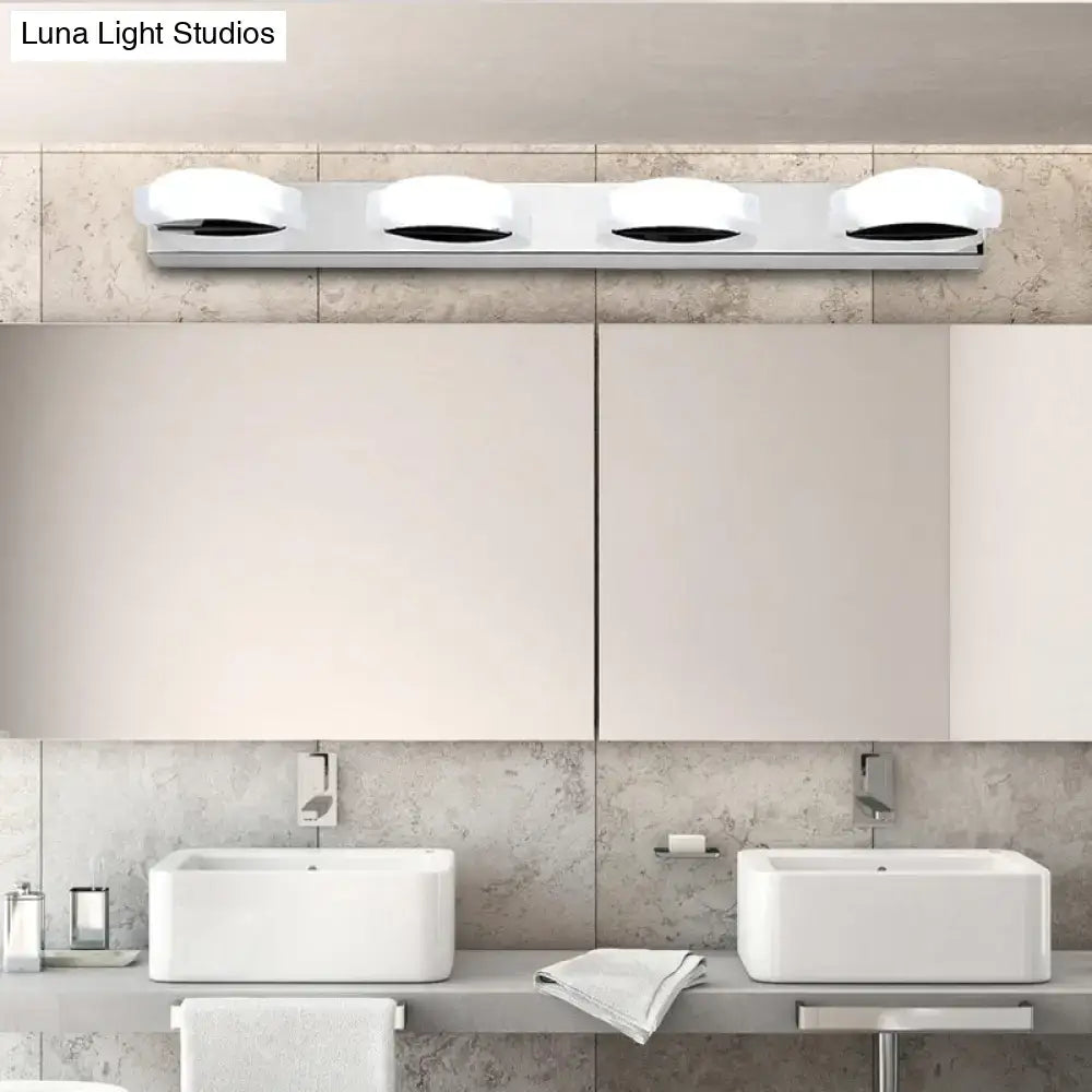 Modern chrome three light vanity mirror light bathroom warm color
