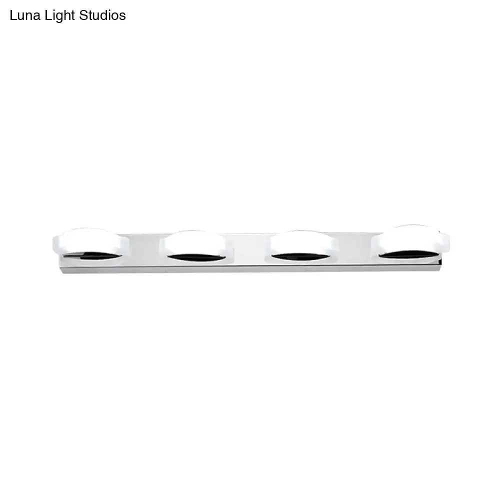 Modern chrome three light vanity mirror light bathroom warm color