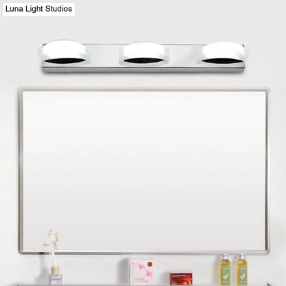 Modern chrome three light vanity mirror light bathroom warm color