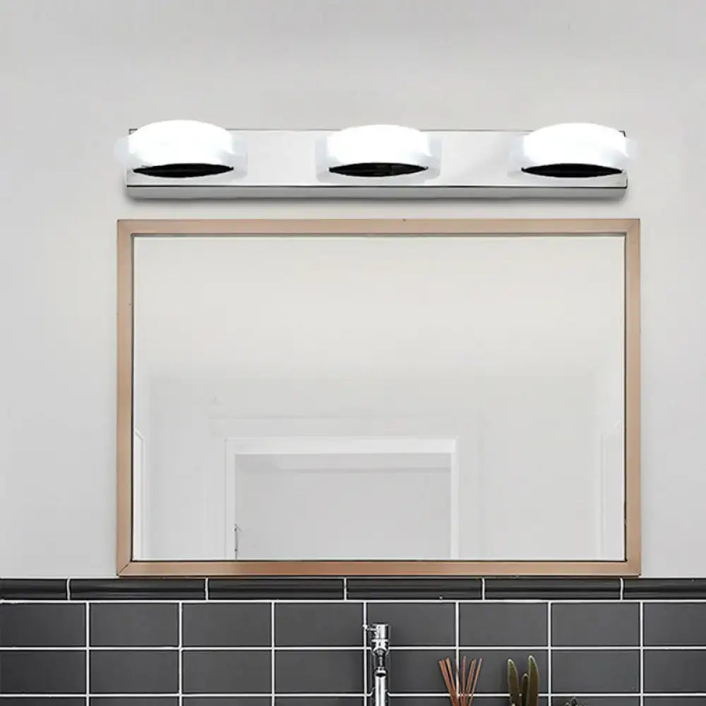 Modern chrome three light vanity mirror light bathroom warm color