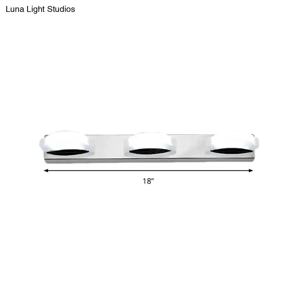 Modern chrome three light vanity mirror light bathroom warm color