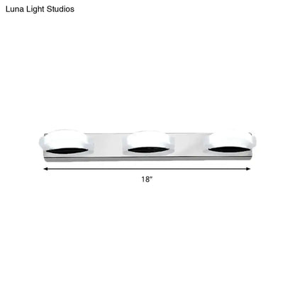 Modern chrome three light vanity mirror light bathroom warm color