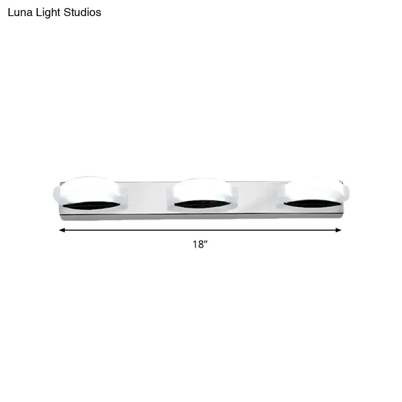 Modern chrome three light vanity mirror light bathroom warm color
