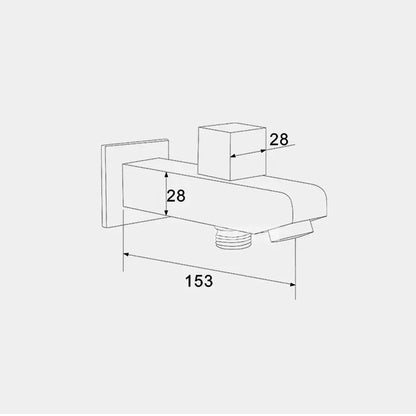 Modern chrome tub spout filler with bidet spray bathroom accessory